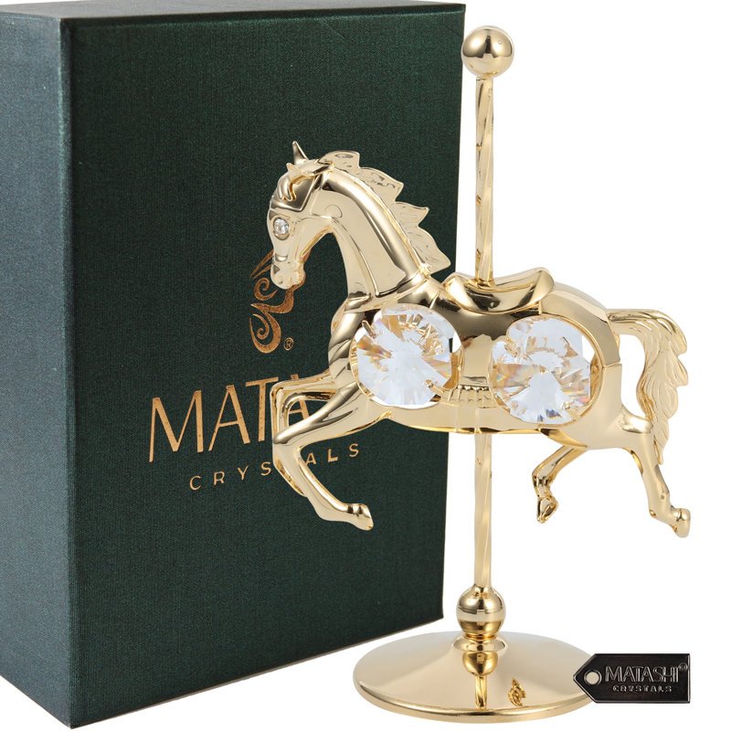 Cheval avec figurine de cristal