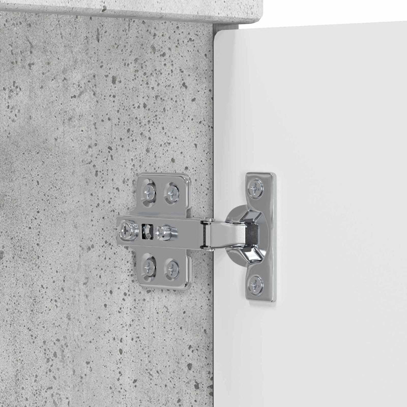 Vanity & Mirror Set, Concrete Grey
