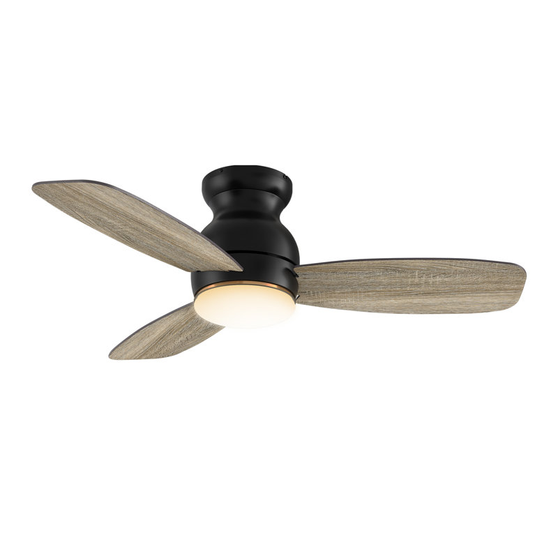 Ventilateur de plafond 44 po avec télécommande, ensemble d'éclairage inclus., Noir / bois