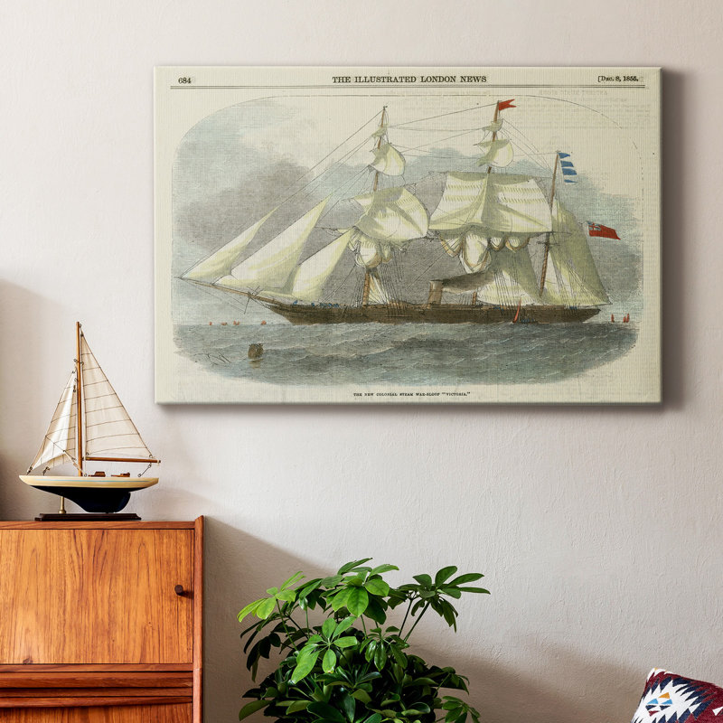 Antique Clipper Ship III - impression sur toile tendue, H 8 po x l 12 po x p 1 po