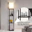 Lampe sur pied moderne avec tablettes, lampe sur pied d'angle à 3 niveaux avec ampoule DEL à température de couleur réglable, conception peu encombrante pour le salon, la chambre à coucher et le bureau (noir)
