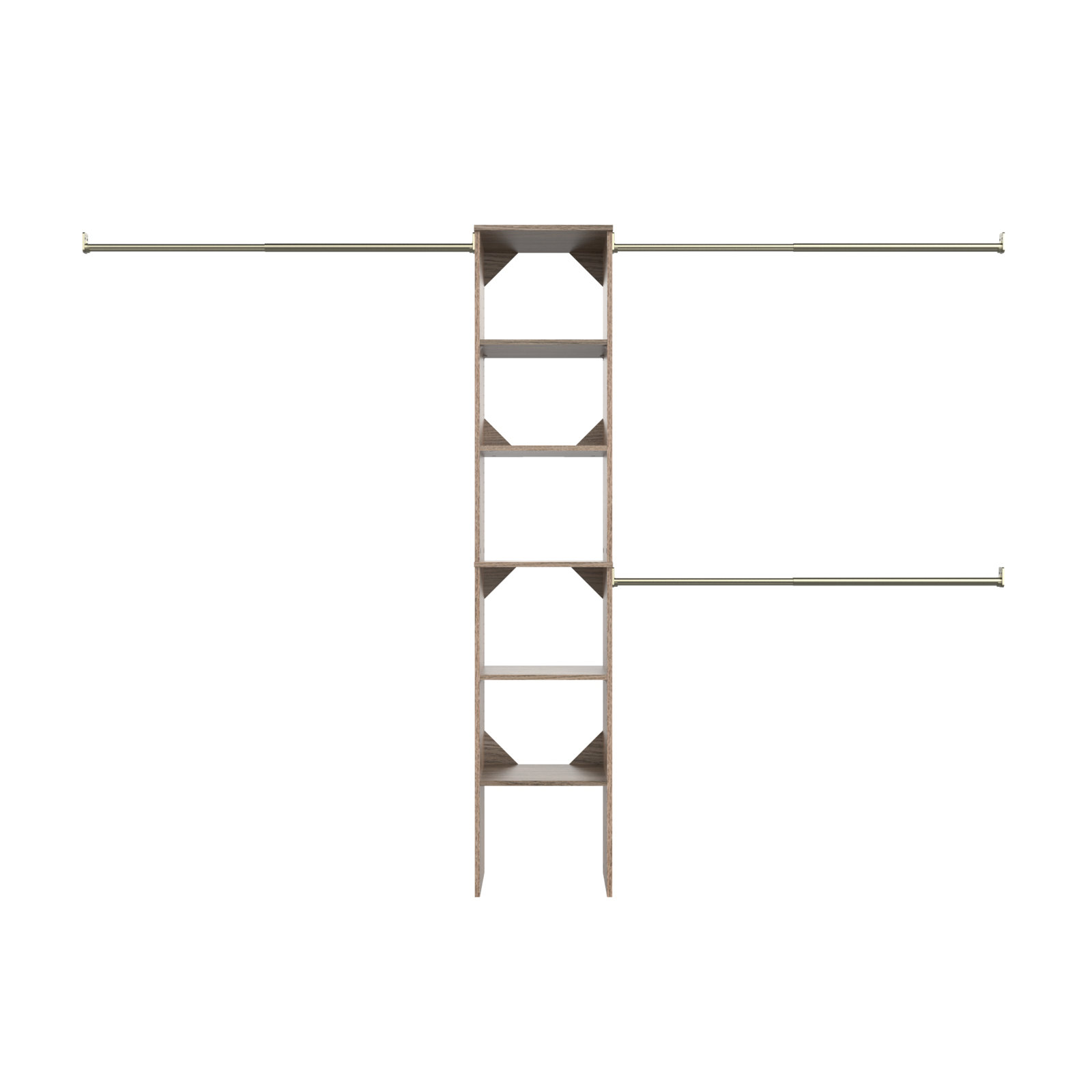 SuiteSymphony 77" to 113" Closet System Starter Kit, Natural Gray