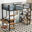Lit mezzanine avec bureau et tablettes, noir-1688054807