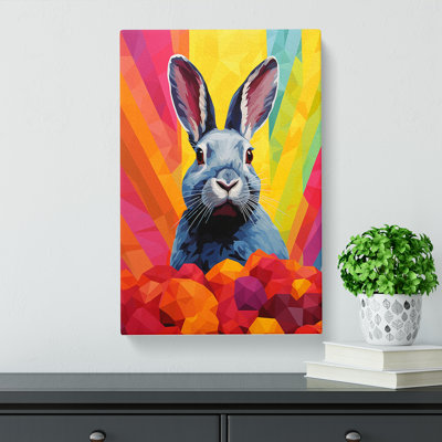 Rabbit Colour Field - Wrapped Canvas