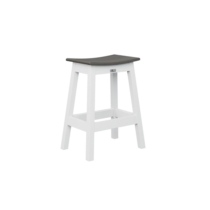 Berlin Gardens Saddle Counter Stool, Coastal Gray, 24.75"