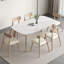 Blanc / table de salle à manger en bois fritté rectangulaire et en bois massif Burlywood-1037195938