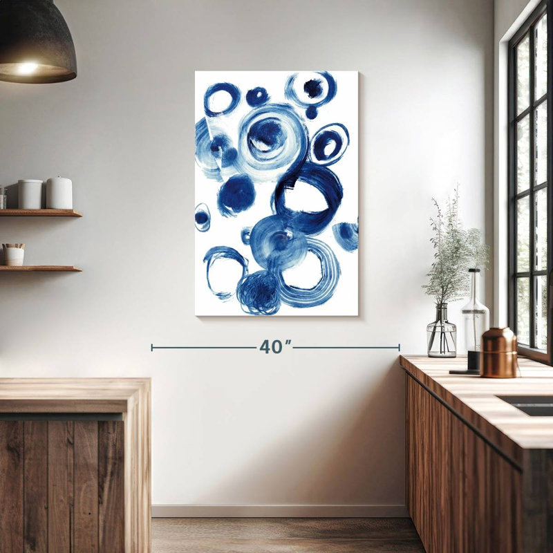 Avery Blue Circle Study IV, 39" H x 26" W