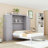 Wooden Murphy Bed with Shelves and Wardrobes-354532384-354532391