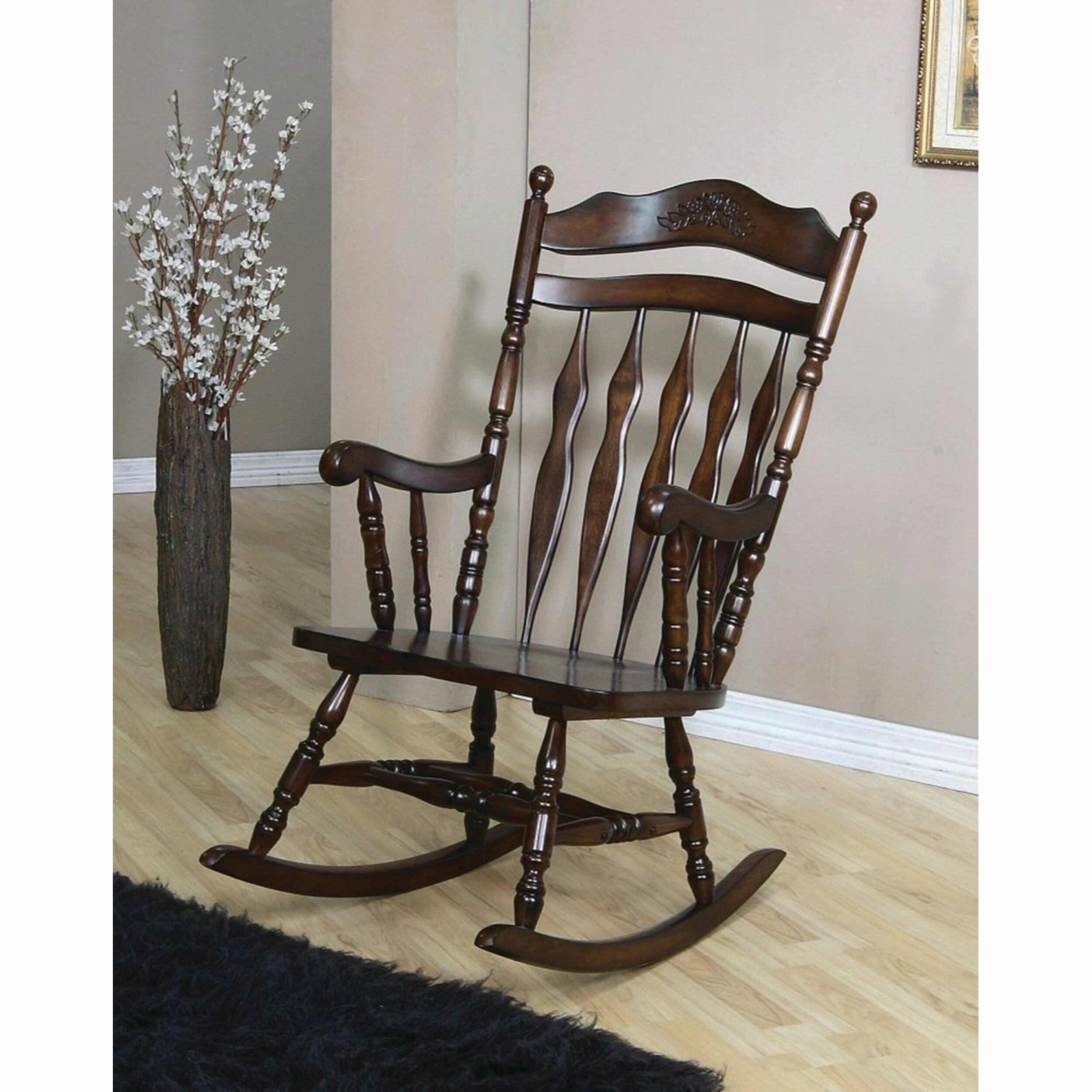 Charlton Home® Frasure Solid Wood Rocking Chair | Wayfair