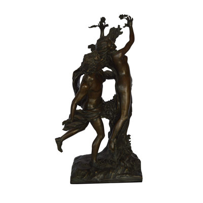Statue en bronze Young Lovers sur base en marbre - Taille: L 13 po x l 10 po x H 22 po.