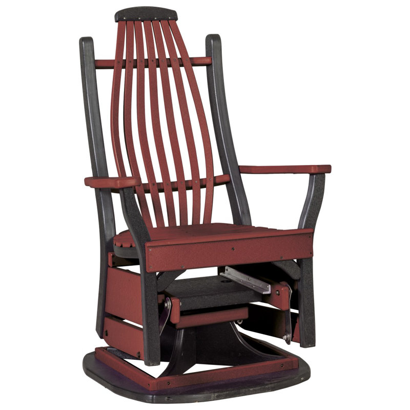 Fauteuil coulissant en bois cintré, Cerisier et noir