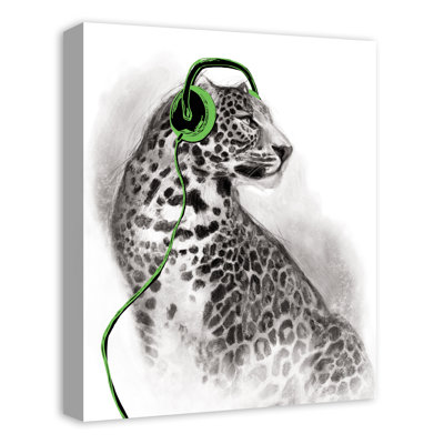 Art sur toile avec casque Leopard