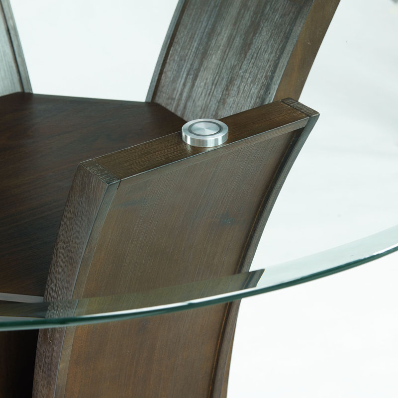 Acton 4 - Person Glass Top Pedestal Dining Set