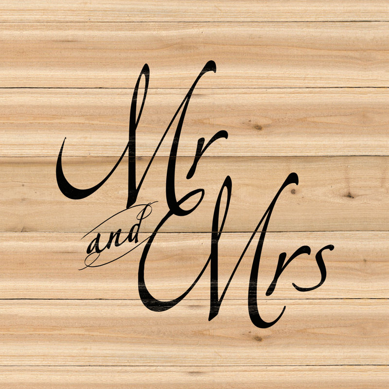 Mr And Mrs Pallet Wood - Wrapped Canvas Print, 76cm H x 76cm W x 3.8cm D