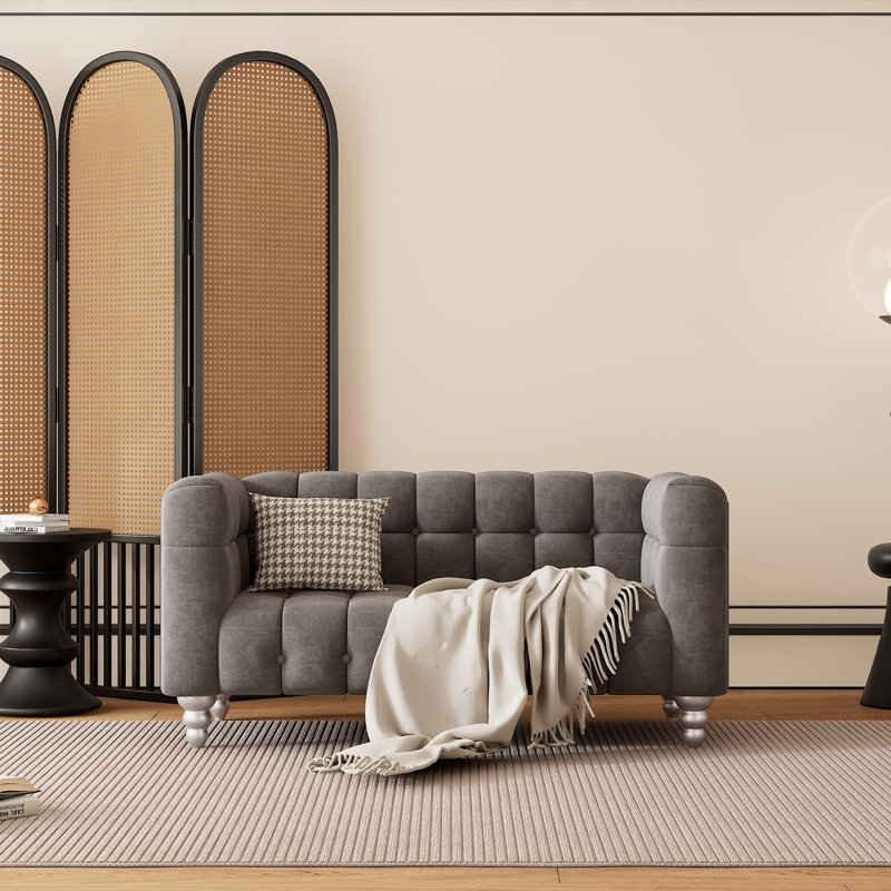 Upholstered 63'' Loveseat, Gray
