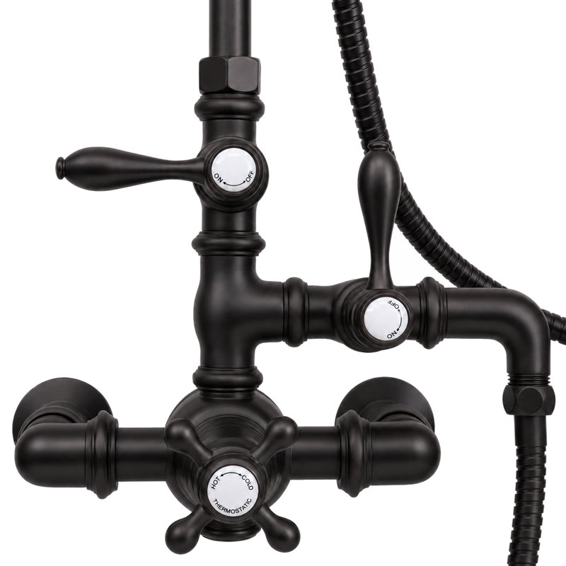 Exposed Thermostatic Shower and Handheld by Strom Living, Oil Rubbed Bronze