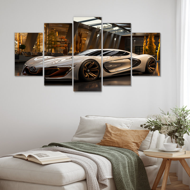 Vitrine de voiture de sport exotique - art mural multi-panneaux exotique de voiture pour le salon