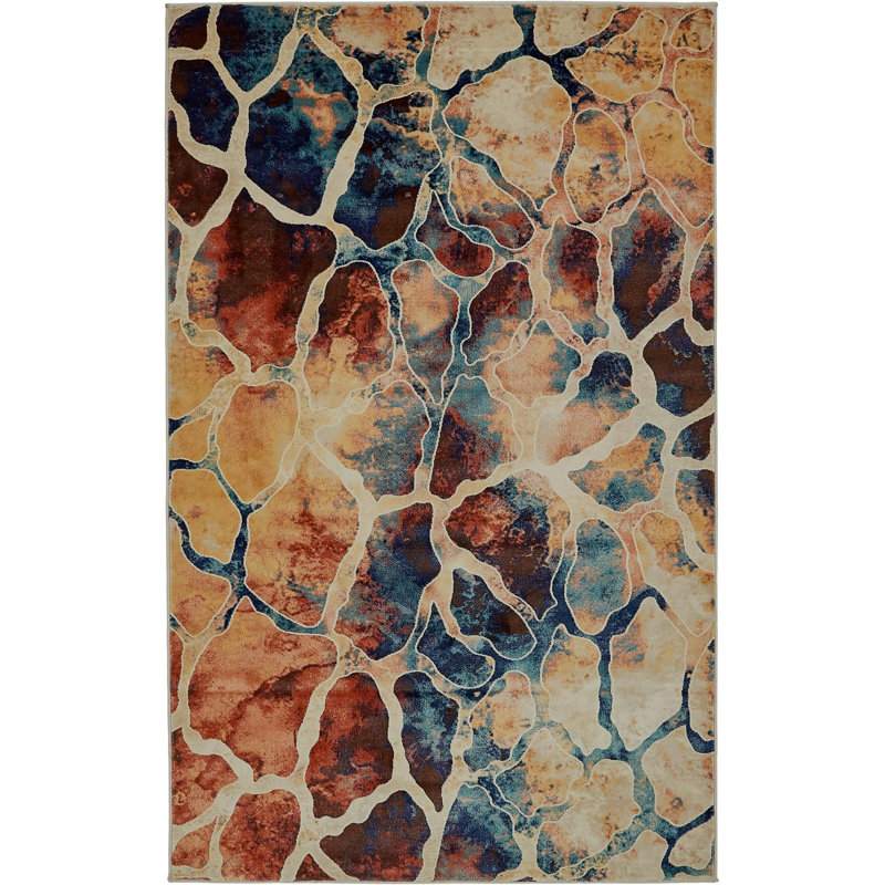 Brantlie Abstract Indoor Rug, Rectangle 5'1" x 8'