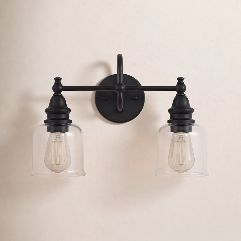 Cassiel  2-Light Dimmable Vanity Light, Black