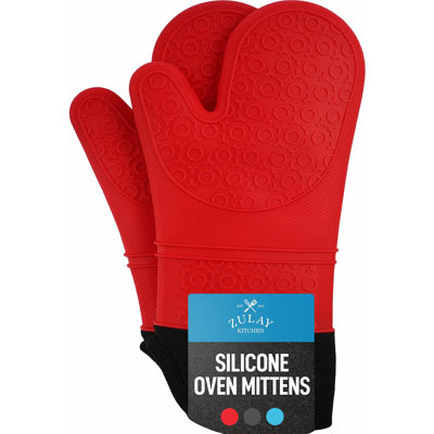 Zulay Kitchen 2 Piece Silicone Oven Mitts