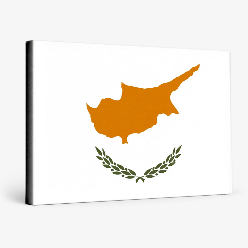 Drapeau de Chypre - drapeau national de Chypre, art mural sur toile, H 8 po x l 10 po