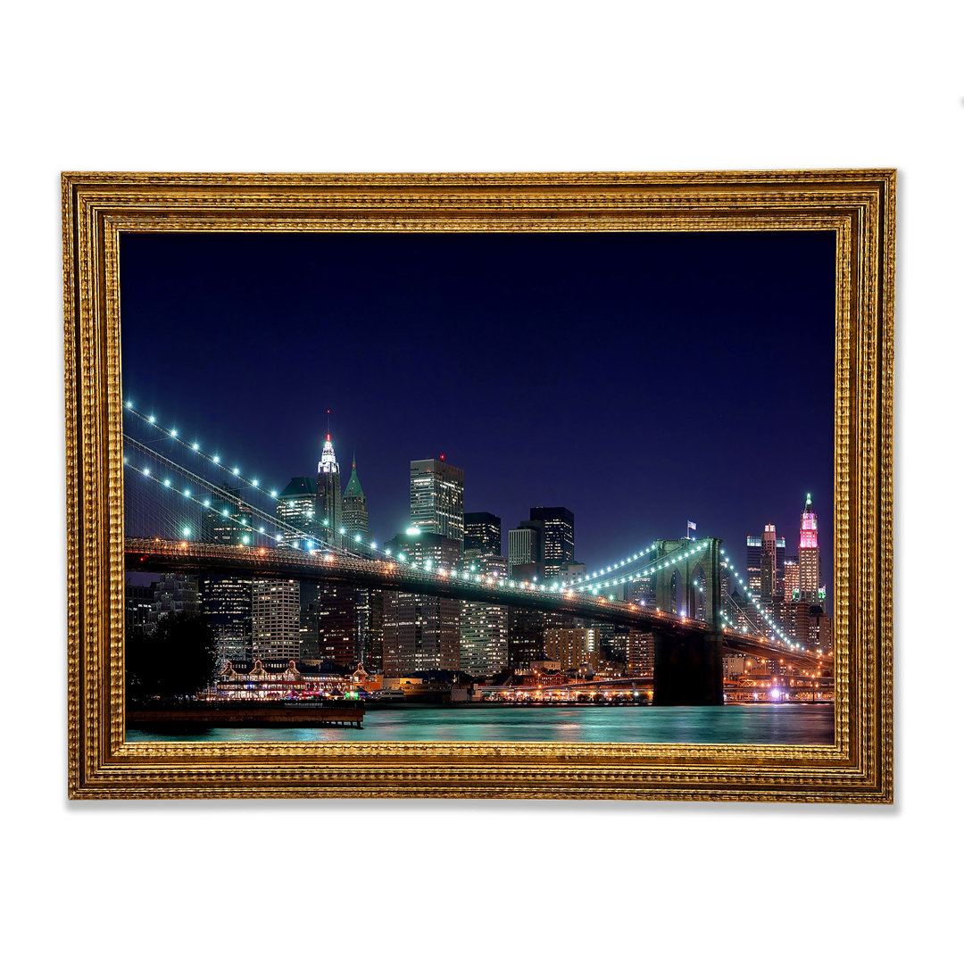 Brooklyn Bridge New York Lichter - Druck