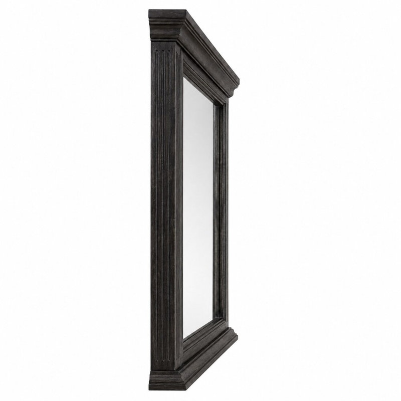 Cosmo Wire Brushed Black 44 In. W X 36.13 In. H Cottage Rectangle Wood Framed Mirror
