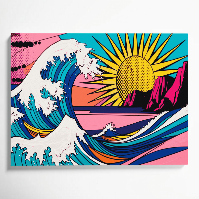 Art mural sur toile bleu côtier, H 12 po x l 18 po
