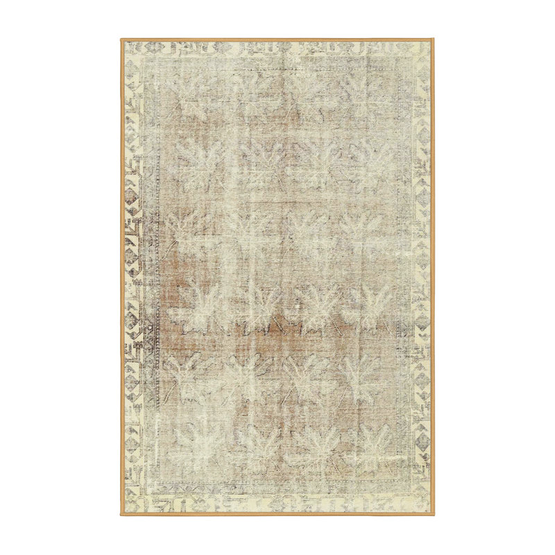 Tapis traditionnel beige / gris Celada, Rectangle 2 pi x 4 pi