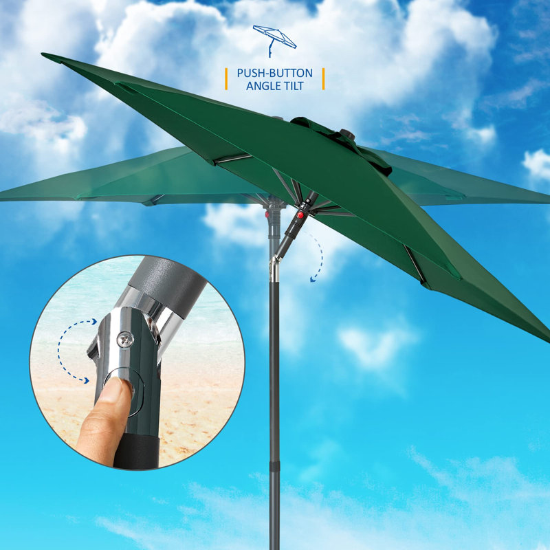 196cm Beach Parasol, Green
