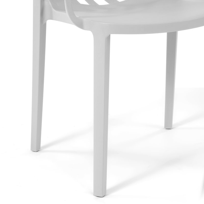 Chaise de salle à manger d'extérieur empilable (ensemble de 2), Gris