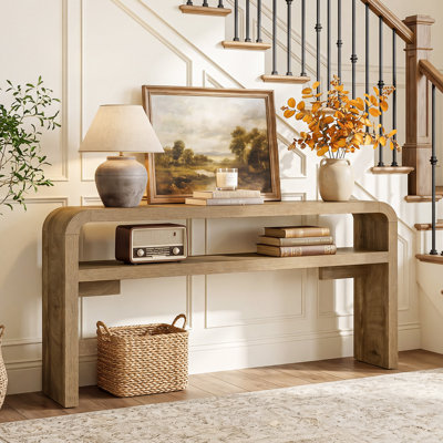 63'' Farmhouse Console Table with Shelves