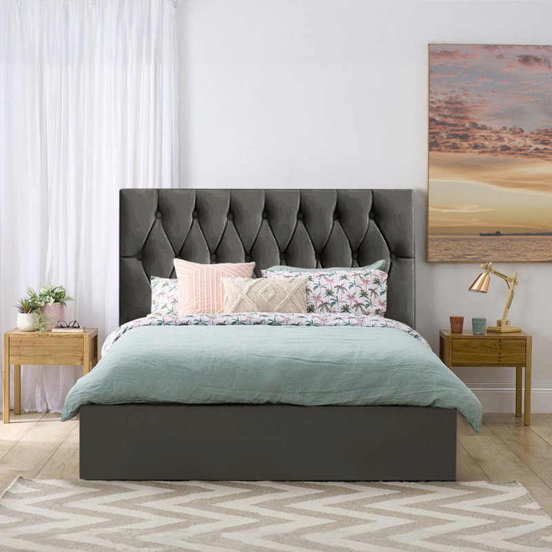 Ayliana storage Bed, Double (4'6), Asphalt