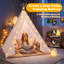 Ensemble de 6 tipis pour enfants, avec guirlandes lumineuses, en lin et coton, pliables, parfaits pour une soirée pyjama bohème ou une soirée cinéma. Parfait pour les fêtes d'enfants.