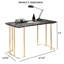 Bureau contemporain avec faux USB en marbre et prise de courant, or / noir