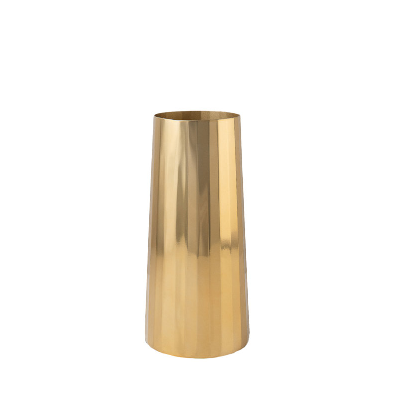Weslynn Stainless Steel Table Vase, Gold, 6" H x 2.25" W x 2.25" D