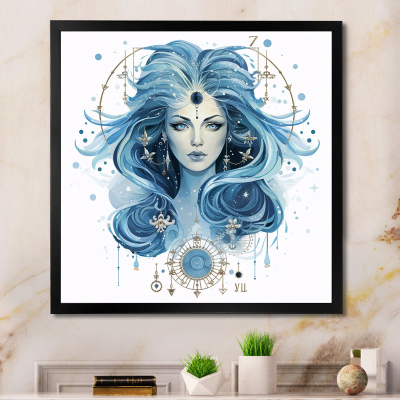 Astrologique Insight I sur impression sur toile, Cadre simple noir, H 36 po x l 36 po x P 1,5 po