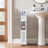 White Small Bathroom Storage Cabinet, Slim Narrow Freestanding Waterproof Organizer with Hidden Toilet Paper Holder, 4-Tier Corner Cabinet for Bathroom, Toilet, Laundry Room, Bedroom, Living Room