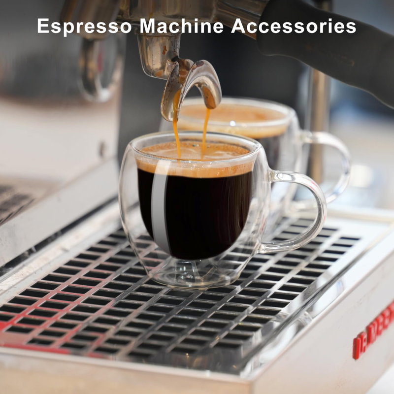 Ensemble de 2 tasses à espresso, verre à liqueur à double paroi avec poignée, tasse à expresso borosilicaté 2,5 oz, accessoires espresso