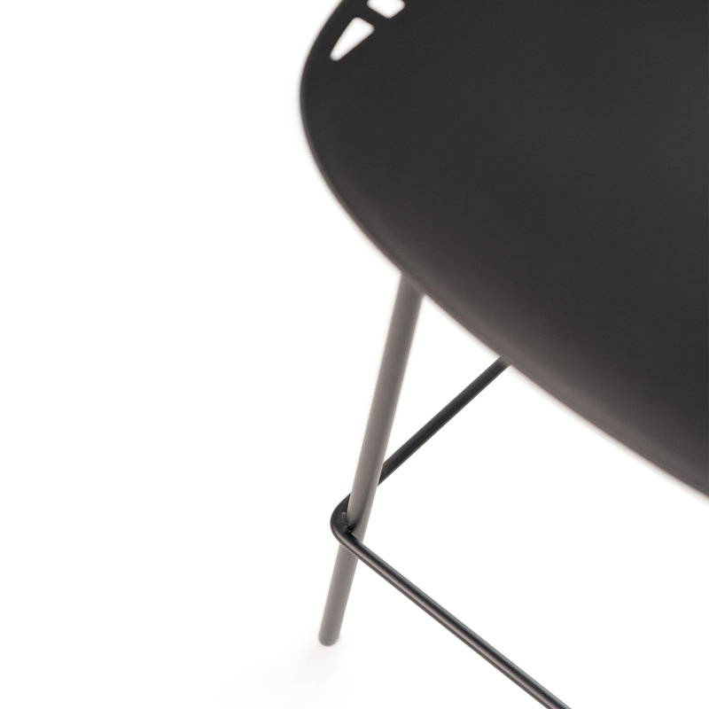Kaytlyn Counter Stool with Metal Frame, Black