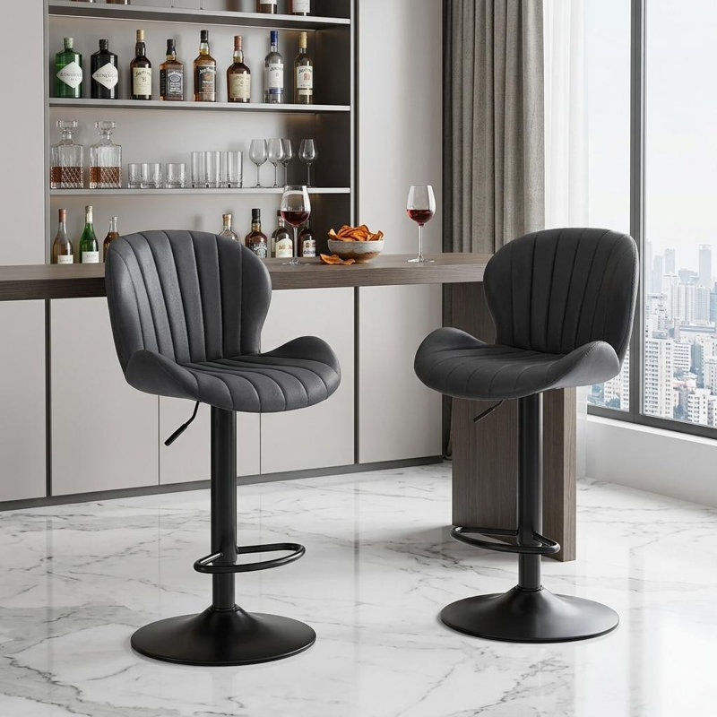 Ensemble de deux chaises de bar pivotantes Hukill