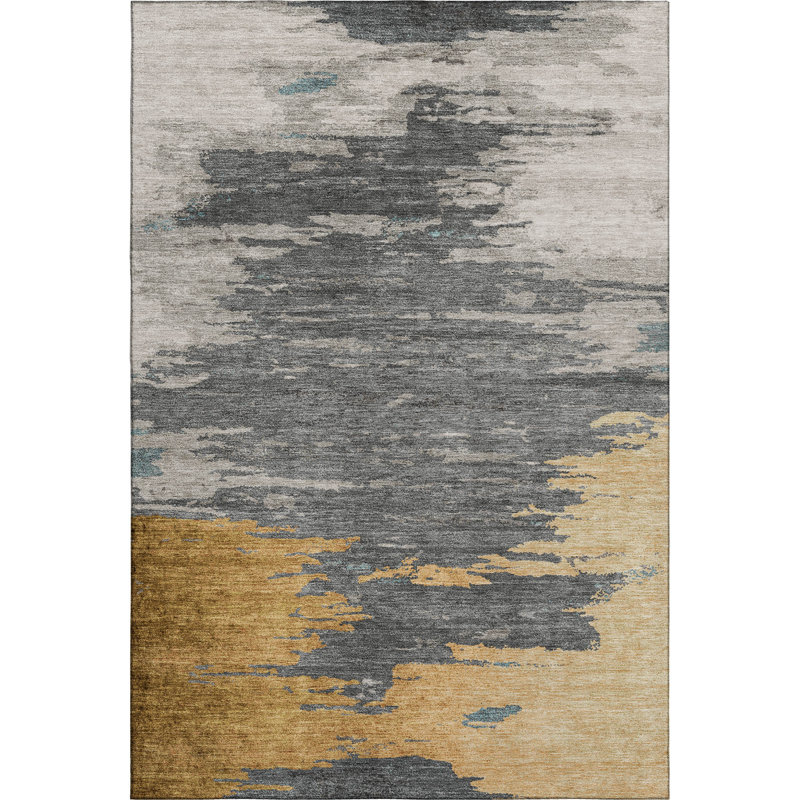 Premium Machine Washable Ansley Abstract Rug, Rectangle 8' x 10'