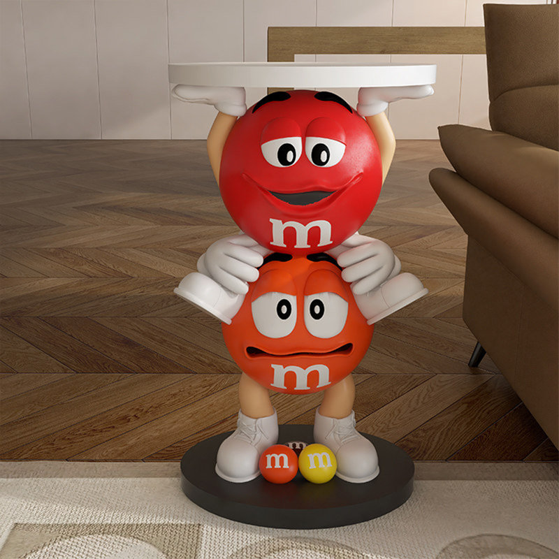 White+Red+Orange+Black Free Form Resin Decorative Object