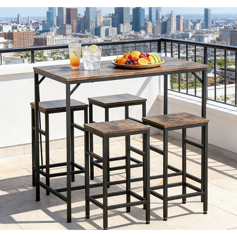 Ensemble de table de salle à manger 5 pièces, table et 4 tabourets pour la cuisine et le bar