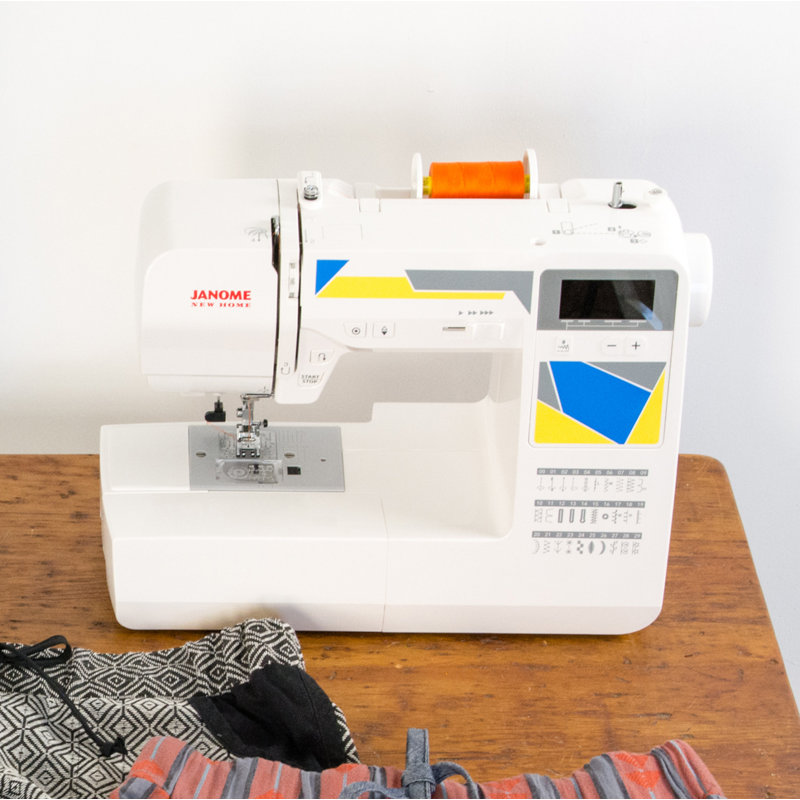 White Computerized Sewing Machine with LCD Screen and 30 Stitches