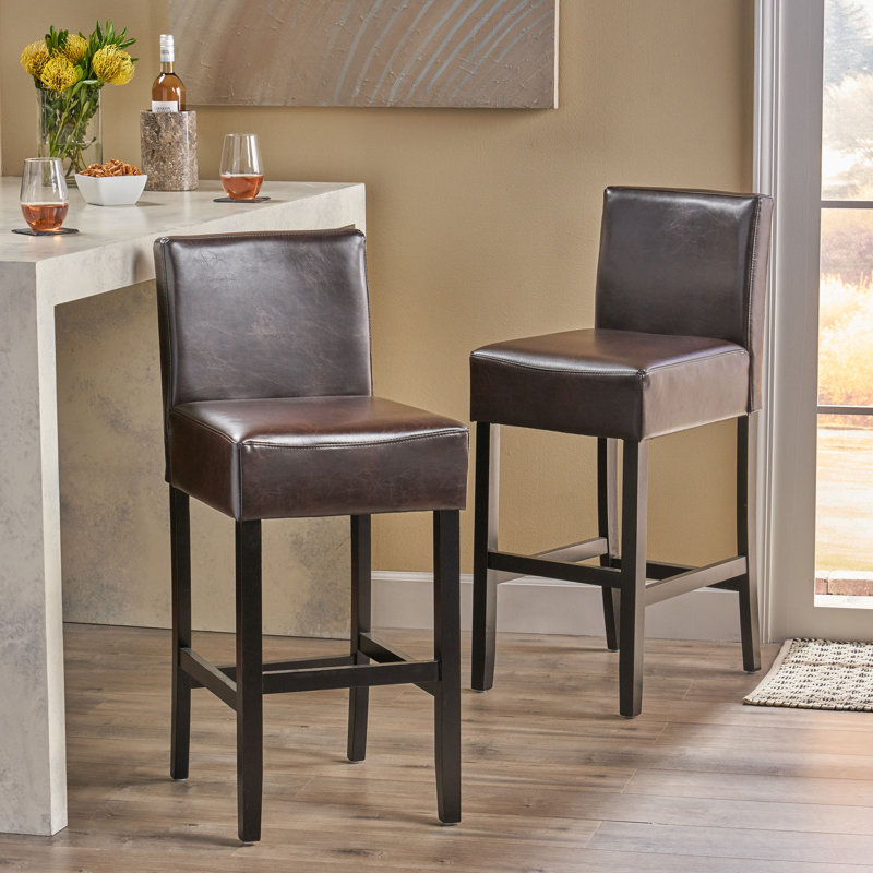 Ingleside Upholstered Counter Stool, Bar Stool (29" Seat Height), Brown