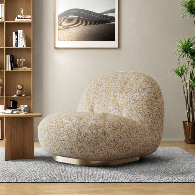 360° rotating high-end chair, Yellow/White