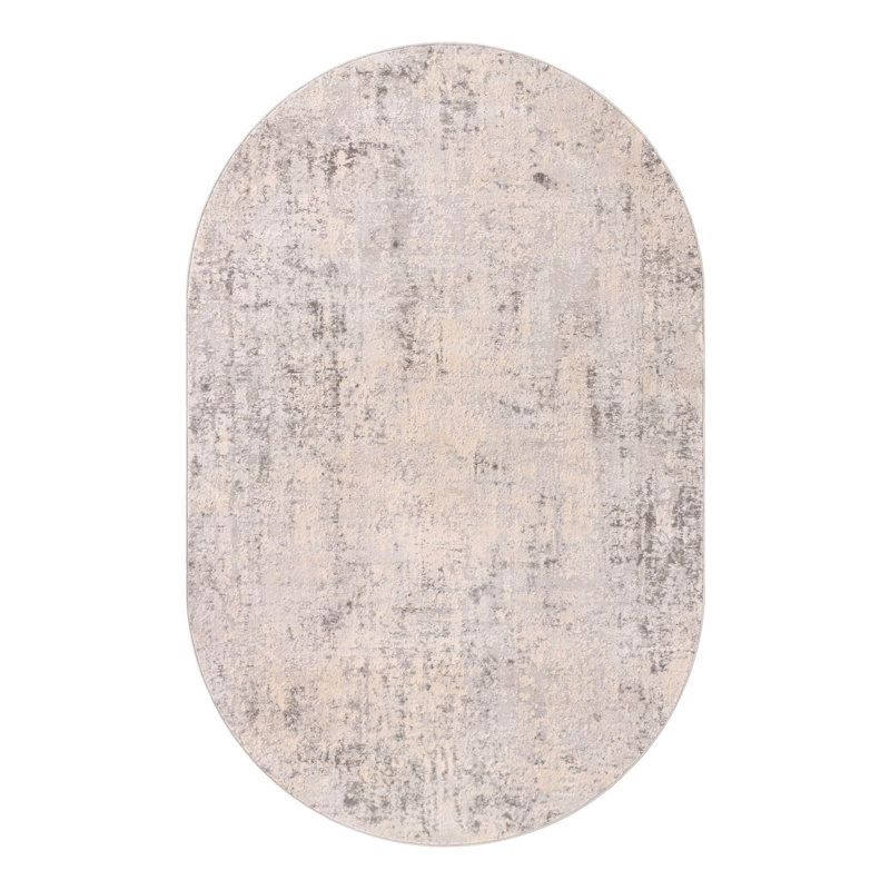 Tapis gris, Ovale 5 pi 3 po x 7 pi 10 po