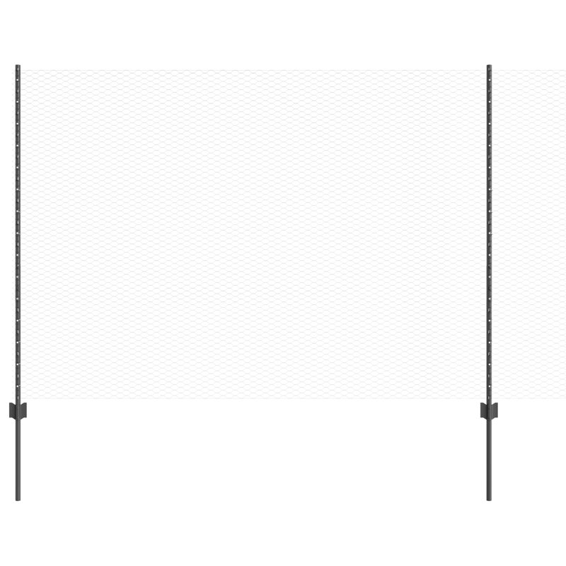 Fence with Post Segment Outdoor Barrier Garden Terrace Divider Boundary, Grey, 160cm H x 1000cm W