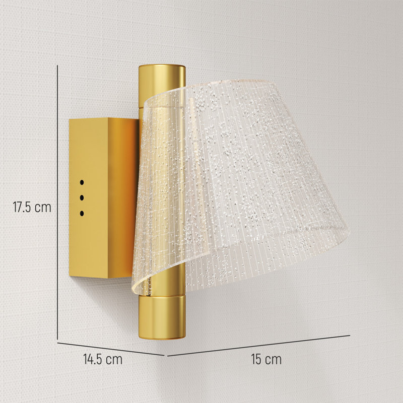 HOMCOM LED Wall Lamp Modern Starry Wall Light 2 Pack 5W, Gold 